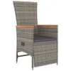 vidaXL 9 tlg. Garten Essgruppe mit Kissen Grau Poly Rattan Produktbild-Vorschau 5