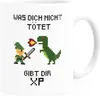 Kaffee-Tasse Gaming Spruch Was dich nicht tötet gibt dir XP Produktbild-Vorschau 1