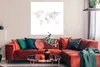 MuchoWow® Poster Weltkarte - Weiß - Rosa 100x100 cm - Produktbild-Vorschau 2
