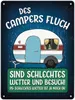 Metallschild XL mit Wohnwagen Motiv und Spruch: Des Campers Produktbild-Vorschau 1