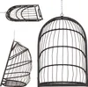 Three views of a brown wicker hanging chair, presented on a white background. Produktbild-Vorschau