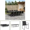 The Living Store 11-tlg. Garten-Essgruppe Schwarz Textilene Produktbild-Vorschau 1