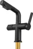 A black kitchen faucet with a pull-out spray head and a single lever handle is shown against a white background. Podgląd zdjęcia produktu