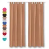 lot de 2 écharpes déco à passants 140 x 225 cm marron clair Voir les images du produit 2