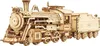 A detailed wooden model of a steam train. Podgląd zdjęcia produktu