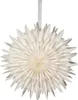 A white paper star ornament hanging from a ribbon. Podgląd zdjęcia produktu
