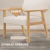 HOMCOM Eetkamerstoel, gestoffeerde fauteuil, massief houten Productafbeelding-voorbeeld 6