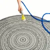 Tapis rond d'extérieur à motifs ethniques - gris et blanc Voir les images du produit 4