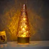 LED Winterglas Dekoration Tannenbaum mit Timer Battierien Produktbild-Vorschau 2