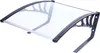 A transparent awning with black and silver framing, shown against a white background. Podgląd zdjęcia produktu