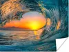 MuchoWow® Poster Sonnenuntergang - Wasser - Welle - Orange Produktbild-Vorschau 1
