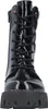 A front view of a black patent leather boot with black laces and a thick black sole with colorful stitching. Anteprima dell’immagine prodotto