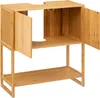 A bamboo vanity cabinet with two doors and two shelves. Produktbild-Vorschau