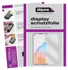 A collage of images showing instructions for applying a screen protector to a phone, along with marketing material for the product. Náhled obrázku produktu