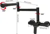 Diagram showing dimensions and rotation capabilities of a black wall-mounted kitchen faucet. Podgląd zdjęcia produktu