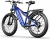 A blue electric mountain bike is shown against a white background. Produktbild-Vorschau