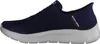A side view of a single blue Skechers Slip-ins shoe. Voir les images du produit