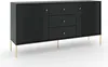FURNLUX Anrichte Iseo Schwarz Und Gold 154cm / Hauptfarbe: Produktbild-Vorschau 4