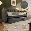 Letto imbottito Merax, divano letto 90x200 cm con luce di Anteprima dell’immagine prodotto 5
