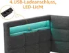 Postel 90 x 200 cm, šedé plátno, čelo ve tvaru L, LED Náhled obrázku produktu 9