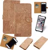 A collage of different views and configurations of a cork phone case, including a phone inside the case and the case itself. Produktbild-Vorschau