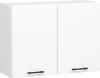 A white kitchen wall cabinet with two doors and black handles. Náhled obrázku produktu