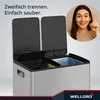 WELLGRO Treteimer 2x30L Silber – Edelstahl mit Softclose & Produktbild-Vorschau 2