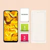 A smartphone screen protector kit laid out with a smartphone. Produktbild-Vorschau