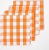 HOMESCAPES Orange karierte Stoffservietten aus Baumwolle im Produktbild-Vorschau 1