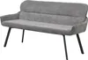 A studio shot of a gray bench with black legs against a white background. Produktbild-Vorschau