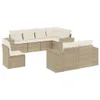 8-tlg. Garten-Sofagarnitur mit Kissen Beige Poly Rattan Produktbild-Vorschau 1