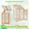 Two wooden greenhouses with dimensions indicated by text and lines. Náhled obrázku produktu