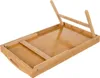 A wooden tray with foldable legs, shown from an angled top-down view against a white background. Produktbild-Vorschau