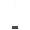 A black floor-standing coat rack with a square base, shown from the side against a white background. Produktbild-Vorschau