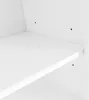 A close-up view of a white shelf in a cabinet or wardrobe, showing small black dots that appear to be screw holes. Náhľad obrázku produktu