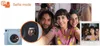 A collage showing a Fujifilm instax SQUARE SQ 1 camera in selfie mode, a close-up of the camera's viewfinder showing a selfie, and a printed instant photo of people taking a selfie. Anteprima dell’immagine prodotto