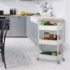 Carrello Relaxdays, 3 ripiani, carrello da servizio, Anteprima dell’immagine prodotto 2