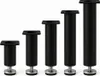 Five black furniture legs of varying heights are arranged in ascending order against a white background. Náhled obrázku produktu