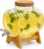 3 L Getränkespender Glas mit Zapfhahn und Holzständer, Produktbild-Vorschau 1