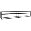 TV-Schrank Schwarz Marmor-Optik 220x40x40,5 cm Hartglas Produktbild-Vorschau 1