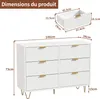 Cassettone ondulato a 6 cassetti - Bianco, elegante e Anteprima dell’immagine prodotto 5