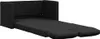 A black sofa bed is shown unfolded, revealing the sleeping surface. Produktbild-Vorschau