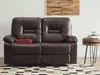 BELIANI Sofa Braun Kunstleder 2-Sitzer Relaxfunktion Retro Produktbild-Vorschau 2