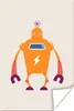 MuchoWow® Poster Roboter - Antenne - Orange - Blitzschlag - Produktbild-Vorschau 1