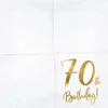 Serwetki '70th Birthday' na 70 urodziny, białe, 33x33cm (1 Podgląd zdjęcia produktu 7