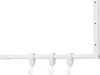A white L-shaped rack with three hooks attached to the horizontal bar. Náhled obrázku produktu