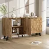 Credenza moderna Sweiko a 4 ante, 160,5 x 35,5 x 78 cm - Anteprima dell’immagine prodotto 4