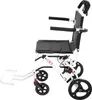 Side view of a white and black transport wheelchair against a white background. Náhľad obrázku produktu