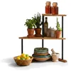 LS-LebenStil Küchenregal Eckregal Holz Metall 52cm Produktbild-Vorschau 1