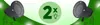 Two black garden spotlights are shown on a green background with a circular graphic in the center displaying "2x" and a lightbulb icon. Anteprima dell’immagine prodotto